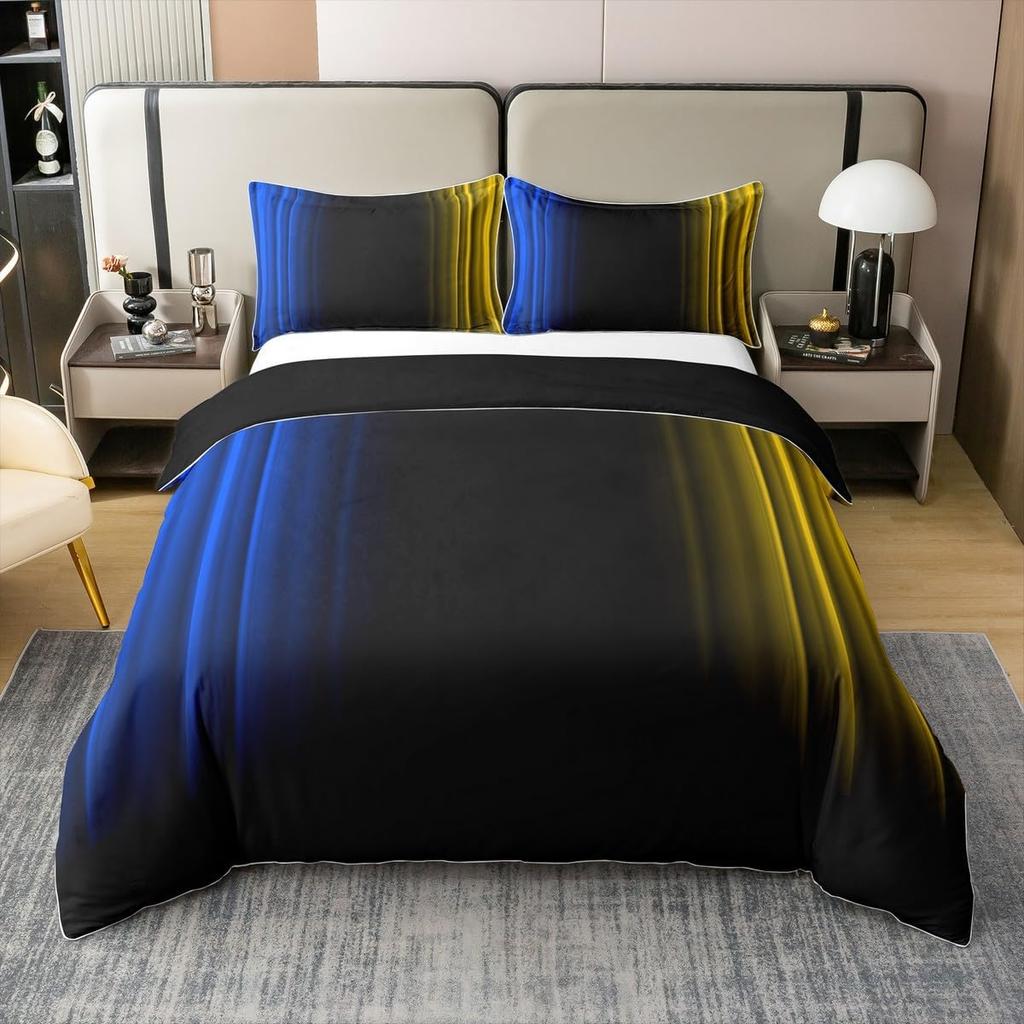 Colorful Gradient Duvet Cover Queen King Size Green Purple Cyan Bedding Set 3-Piece Set Suitable For Kids Boys Girls Teenagers