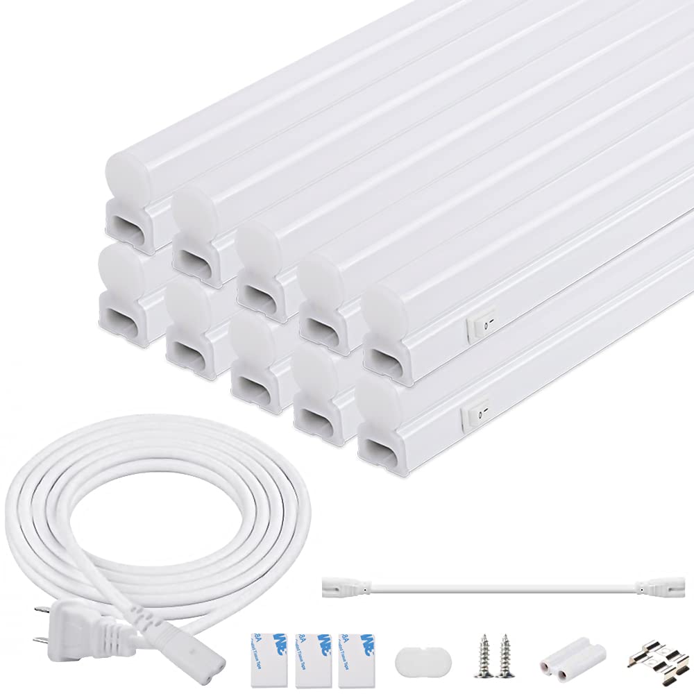 

LED Lighting Fixture for Factory Use, Integrated LED Fluorescent Light with Switch, 40W, 120cm, Daylight White, 2500LM, No Wiring Required, Straight