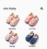 Winter Unisex Baby Indoor Non-Slip Cotton Slippers with Soft Soles and Heel Protection