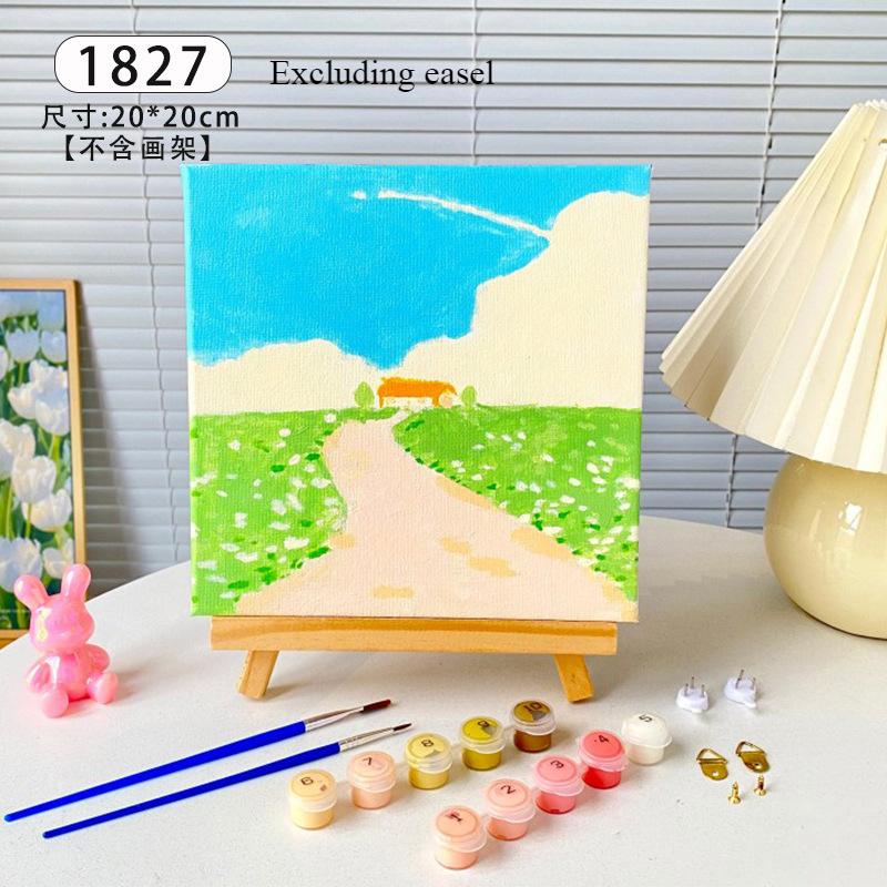 DIY Digital Landscape Oil Painting Coloring Hand Filled Painting Paint By Number Children's Coloring Decorative Landscape