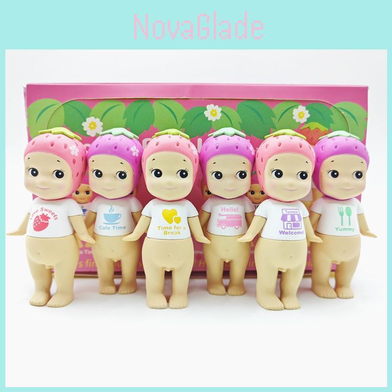 Entzückende Erdbeer-Engel-Figuren Blind Box PVC Sammelspielzeug für Kuchen Geschenke