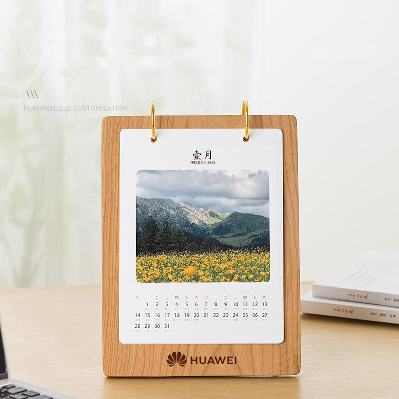 Desktop Calendar Business Office Desktop Creative Literary Wooden Calendar Work Note Calendar
