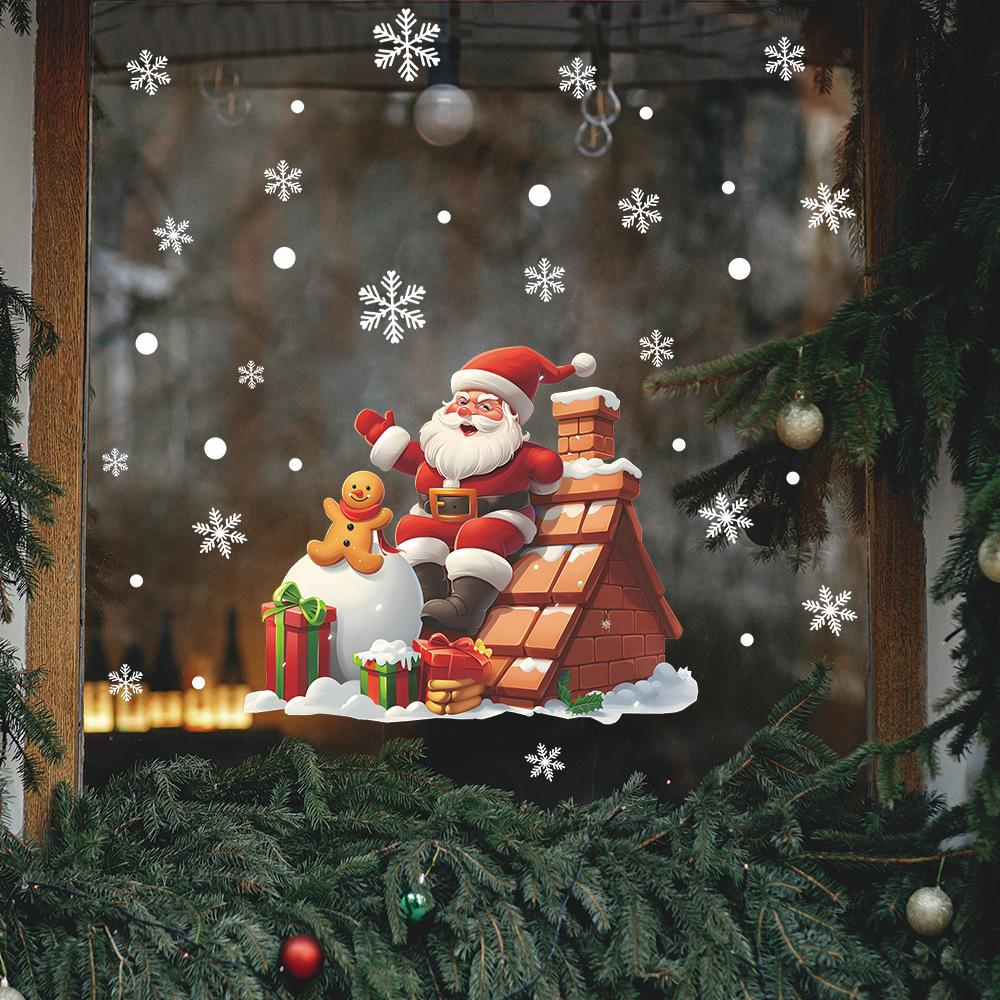Fun-f213 Roof Santa Gift Snowball Glass Window Home Landscaping Window Sticker Uv