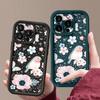 Flowers Pattern Phone Case For iPhone 16 Pro Max 16e 15 14 13 12 11 XR XS 8 7 ShockProof Soft TPU Silicone Cover Fundas