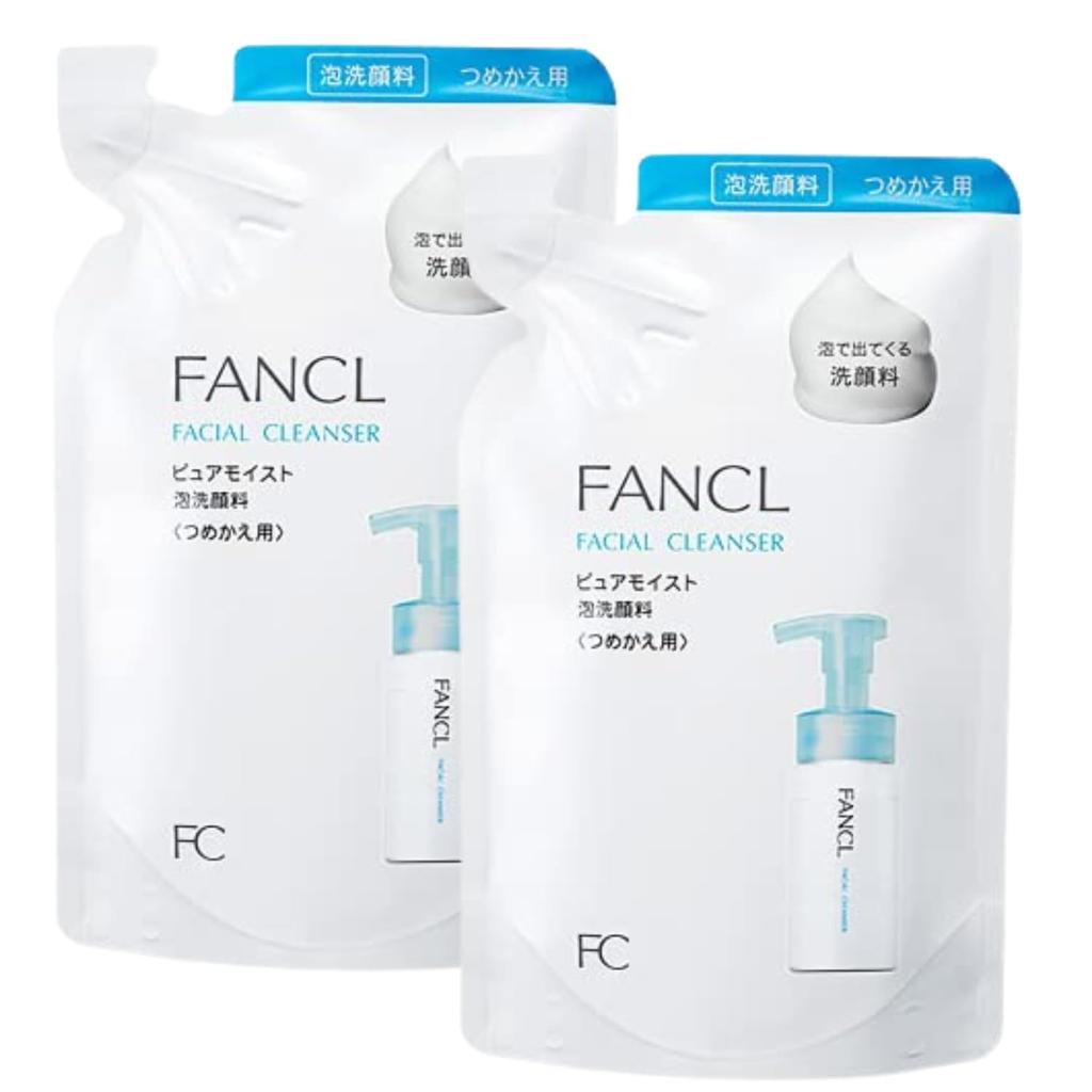 FANCL New Pure Moist Foaming Facial Cleanser 130mL X 2 Bags 100 Foaming Facial Cleanser [Refill] (Approx. Uses) Additive-Free (Sensitive Skin/Amino