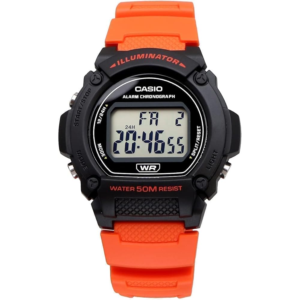 Casio CASIO Standard Digital Watch W-219H-4AV Men's Cheap Casio Chipukashi Orange Overseas Mode...