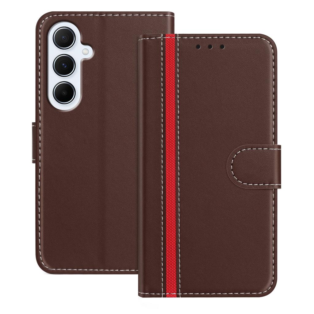 For Samsung Galaxy A17 Phone Cases Wallet Stand Color Splicing Leather Cover with Magnetic Clasp