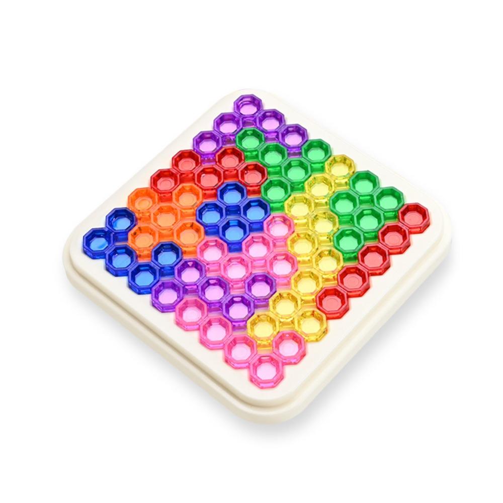 Geometric Blocks Sudoku Board Game Plastics Colorful Puzzle Intelligence Toys  Children's Day Gift