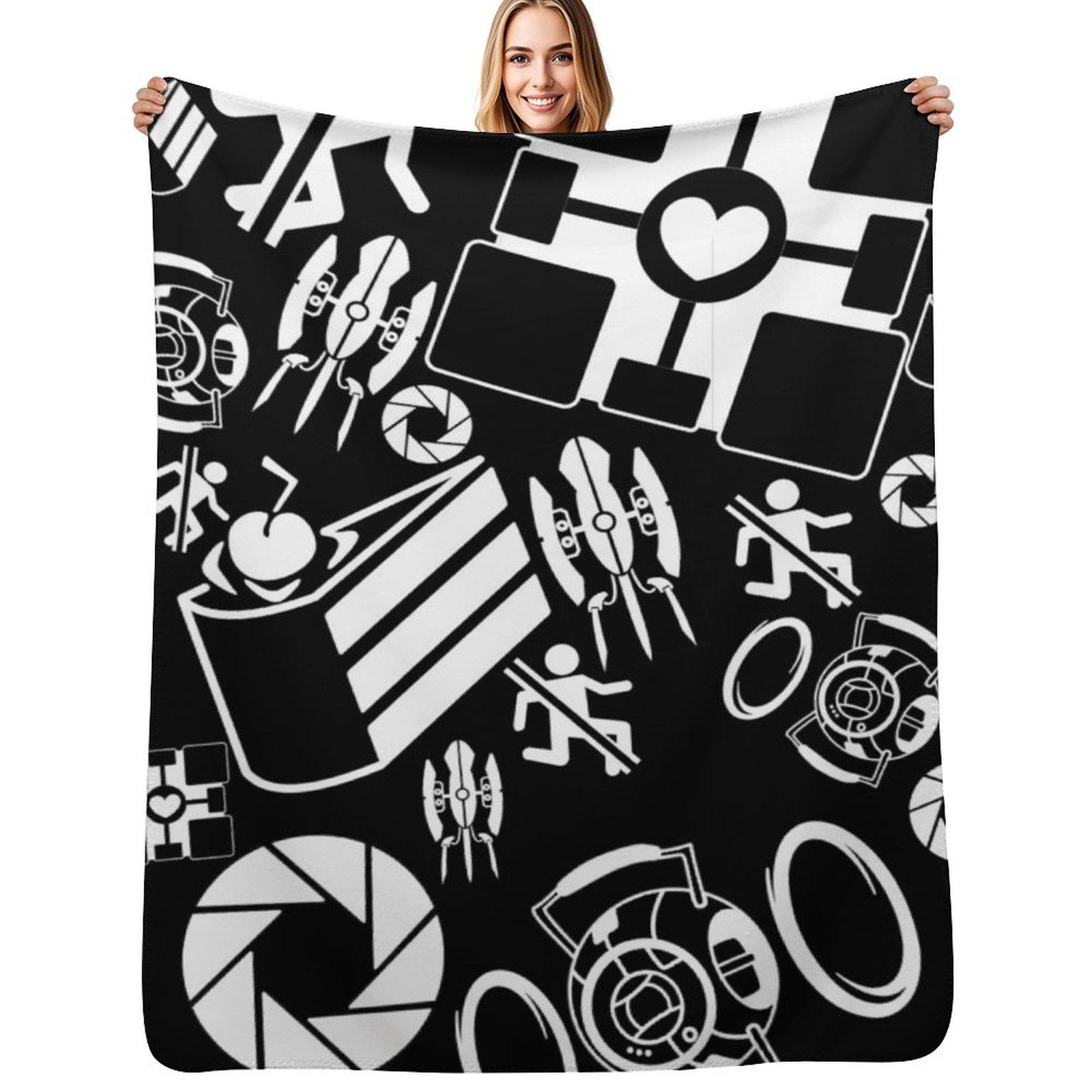 Portal Pattern Throw Blanket Decorative Soft Throw Blanket for Couch Sofa Size: 75*100cm, Weight: 230 GSM