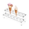 12-Loch Acryl-Kegelständer für Eiswaffeln, Speisekegel für Charcuterie, Vorspeisen und Salate aus transparentem Material