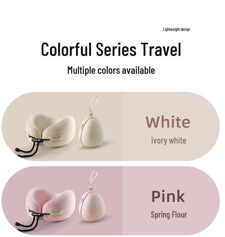 Portable U-Shaped Travel Neck Pillow for Long-Distance Car Rides - Collapsible Cervical Support Pillow
