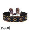 Handmade Bohemian Embroidered Logo Tassel Bracelet - Ethnic Style Friendship Band