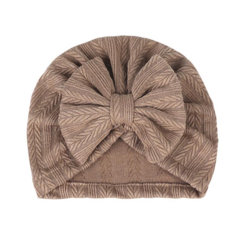 New baby hat baby hat elastic jacquard Indian hat bow windproof children's hat knitted pullover hat