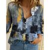 Women's Stitching Polka Dot Print Long Sleeve Shirt Spring and Autumn Fashion Casual Daily Wear Lapel Blouses Ladies Offce