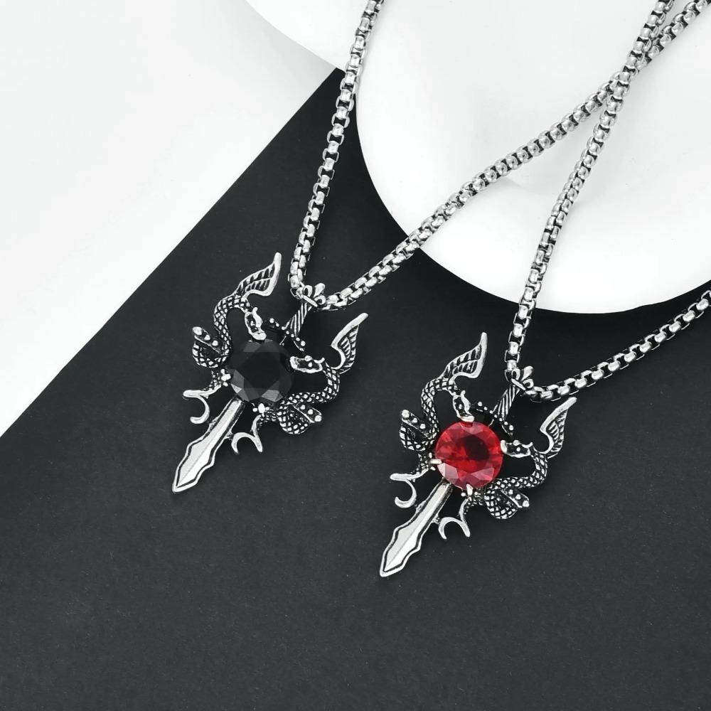 Estilo Europeu e Americano Aço Titânio Incrustado Pingente Espada Ssangyong Masculino e para Meninos Pingente Marca da Moda Personalidade