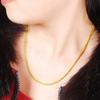 24k Real Gold Necklace Plating Gold 2mm Snake Bone Necklace For Women 'S Wedding Birthday Gift