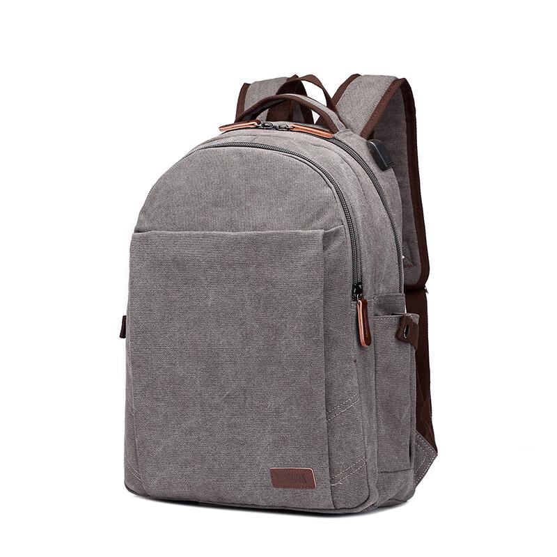 USB Charging Canvas Laptop Backpack