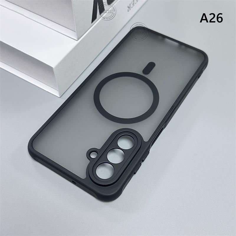 Voor Samsung Galaxy A05 A05s A06 A14 A15 A16 A26 A35 A36 A54 A55 A56 A07 A17 5G 4G Schokbestendige Bumper Magnetische Hoes Pantser Cover