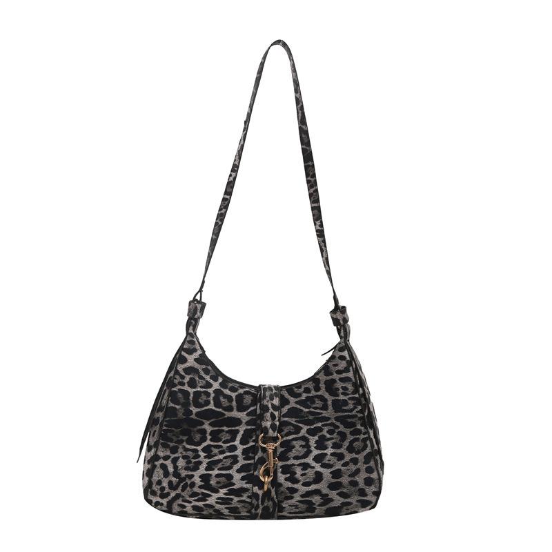 Korean Version of Fashionable Versatile Casual Shoulder Bag Women's 2025 Autumn New Temperament Texture Leopard Print Armpit Bag