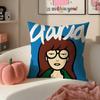 Witty Satirical American Cartoon DDaria Cushion Cover Pillowcase Short Plush Invisible zipper Room Sofa Cushion Cover