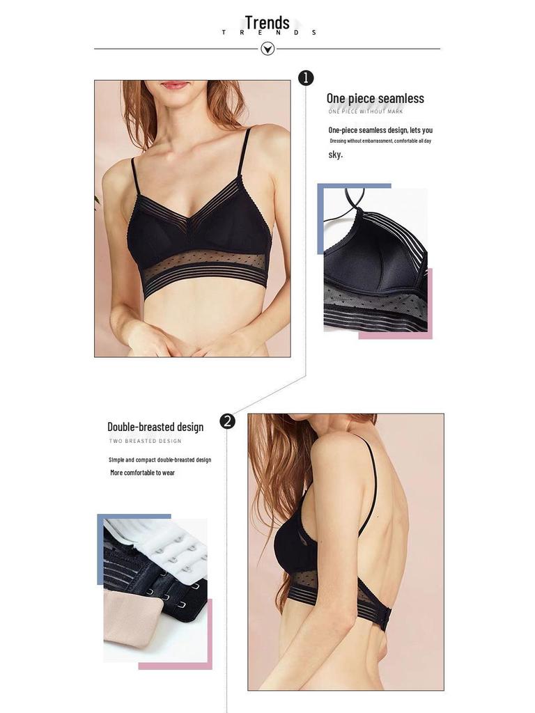 Wire-free Summer U-Shaped Backless French Lace Bra