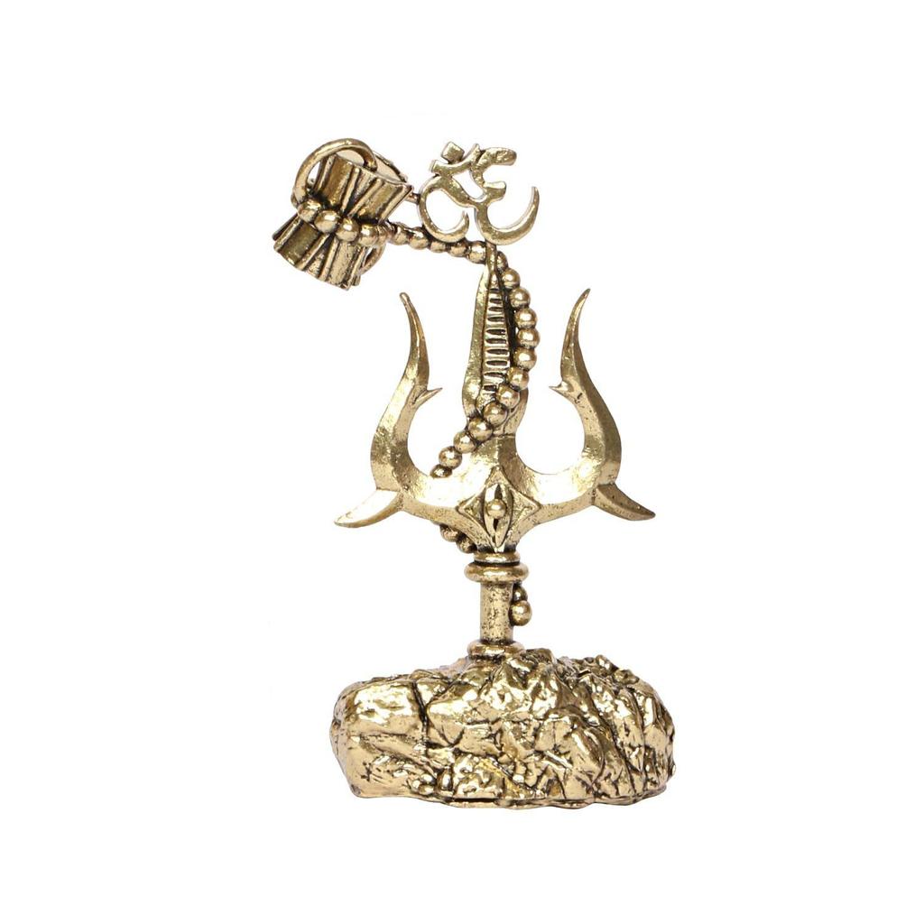ARTVARKO Alamă Shiva Shiv Bholenath Om Trishul Trident cu Damru Trishul Pe Suport