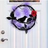 Creative Welcome Door Sign Home Wall Hanging Pendent Courtyards Front Porches Door Garlands Crow Rose Sign Ornaments