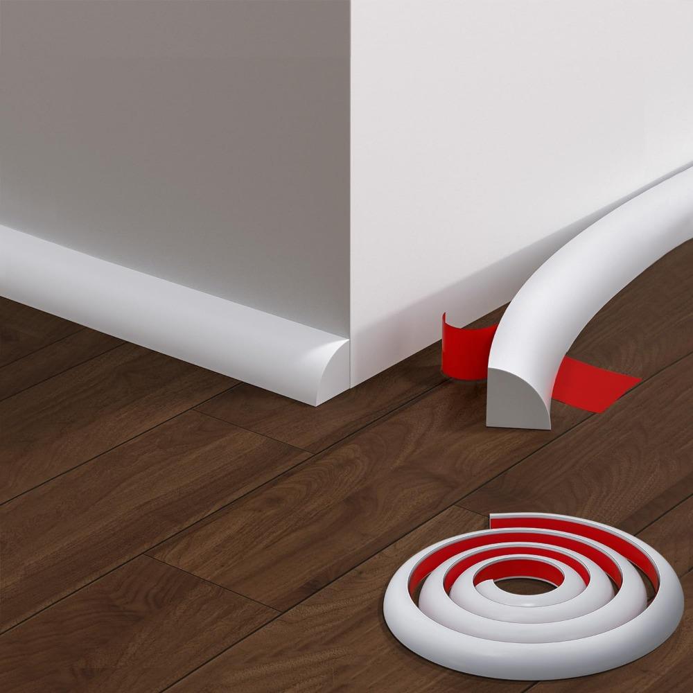 Peel and Stick Quarter Round Molding Wall Corner Protection Floor Shoe Molding  Staircase