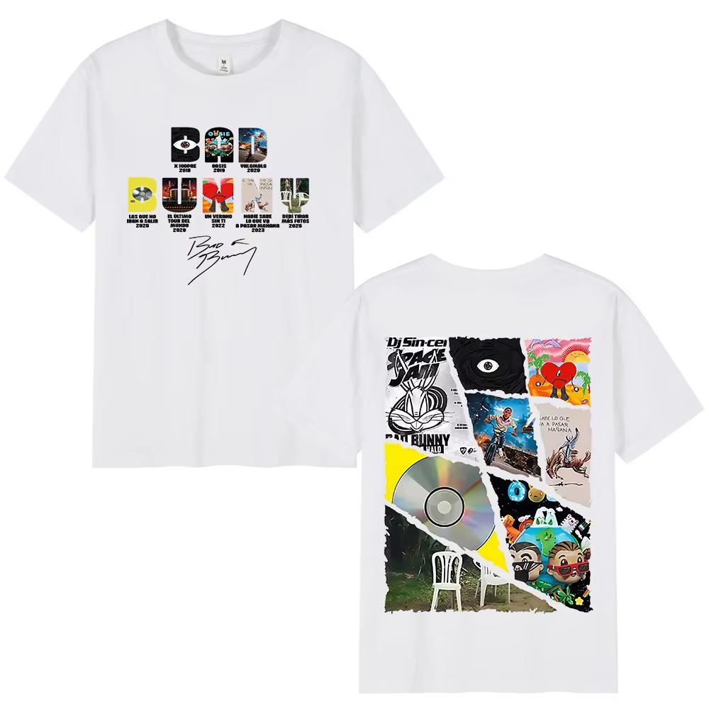 

Rapper Bad Bunny Music Album Cover Graphic Print T Shirt Men Women Fashion Hip Hop Tshirt Summer male Cotton Oversized Tshirts L
