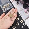 24Pcs 4 Style 201 Stainless Steel Pendants Ring Mixed Color 16~18x1mm Hole: 0.8~1mm 6pcs/style