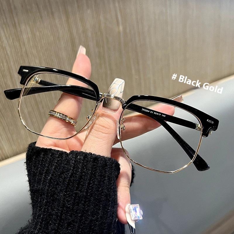 Kurzsichtigkeitsbrille Strahlenschutz Blaulichtschutz Augenschutz Flache Gläser Retro Halbrand