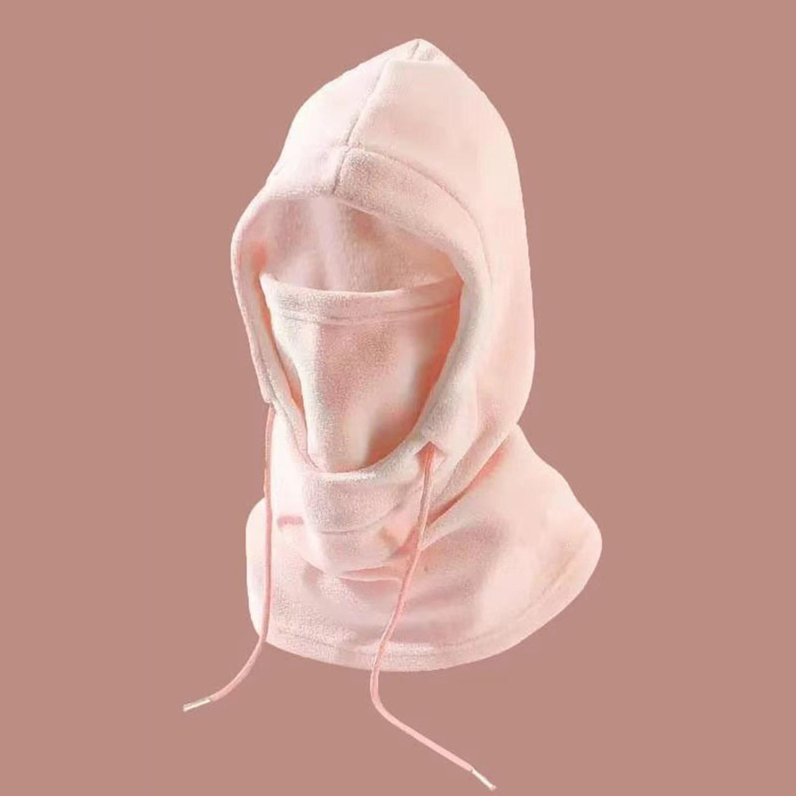 

Зимняя ветрозащитная шапка для езды на велосипеде, мужская и женская лыжная маска, защита шеи, цельная шапка One Size розовый