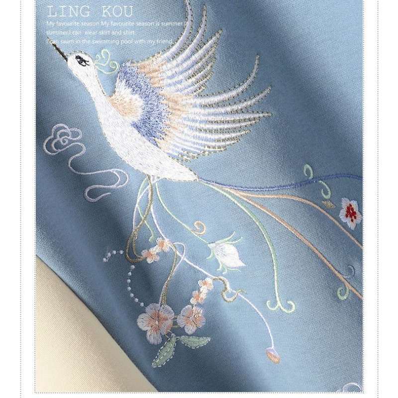 Women Spring Autumn Cheongsam Oversized Dress Hooded Sweater Skirt Chinese Cheongsam