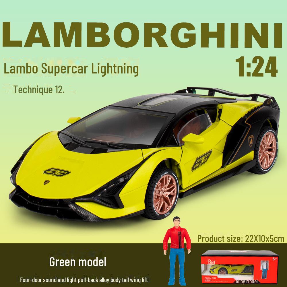 Black Mamba 1/24 Lamborghini Alloy Car Model with Pull Back Action, Sound, Light, and Upper Door Feature.