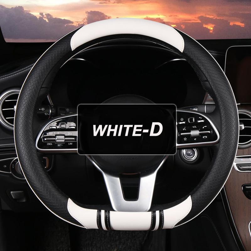 Karcle 38CM Embossed Leather Car Steering Wheel Cover Universal Anti-Slip Car Steering Wheel Protective Fit Most Cars Suvs