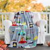 Cute Cars Theme Printed Blanket - Perfect for Couch, Bed, Travel & Outdoor Use | Machine Washable, Cozy & Durable.