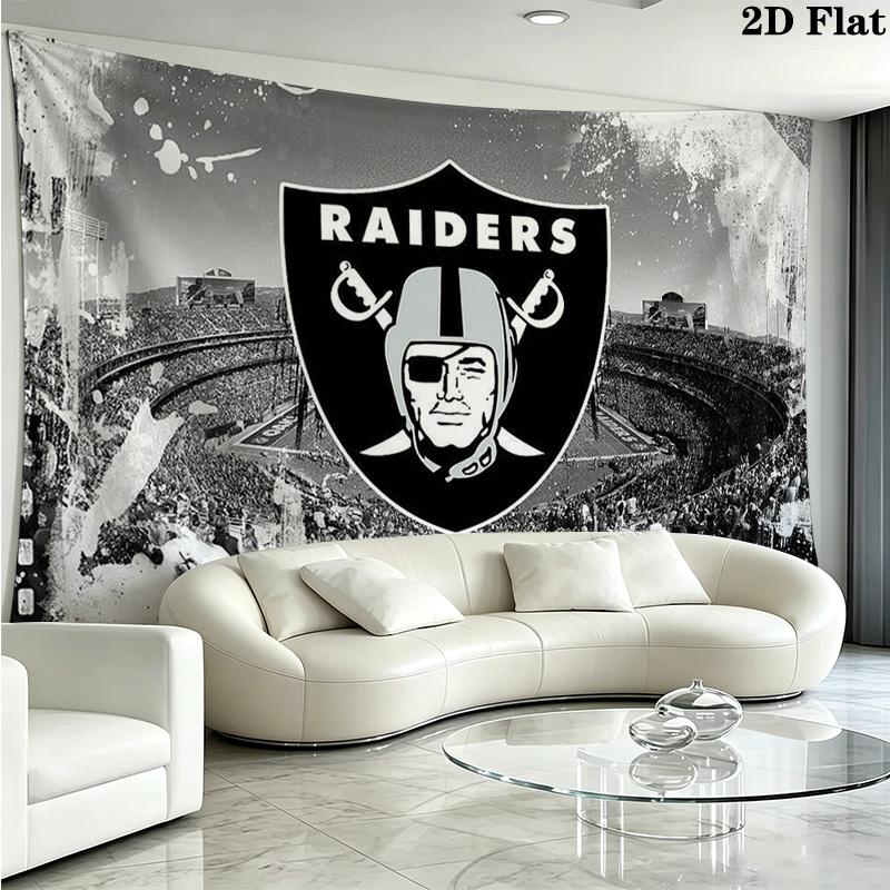 Las Vegas Raiders Wall Tapestry Aesthetic Wall Hanging Printed Fabric Blanket Decorative Tapestries for Bedroom Living Room Home Decor