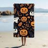 Halloween Cartoon Geister Kürbisse Fledermäuse Strandtuch Badetücher Mikrofaser Schnelltrocknend Sandfrei Strand Yoga Spa Fitnessstudio Pool