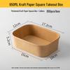 Kraft Paper Square Takeaway Containers