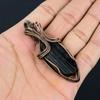 Black Rutile Gemstone Handmade Pure Copper Wire Wrap Jewelry Pendant For Women