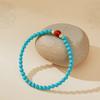 New Chinese Turquoise Rice Bead Beaded Bracelet Bracelet, Retro Light Luxury High-end Bracelet, Simple Temperament Jewelry Women