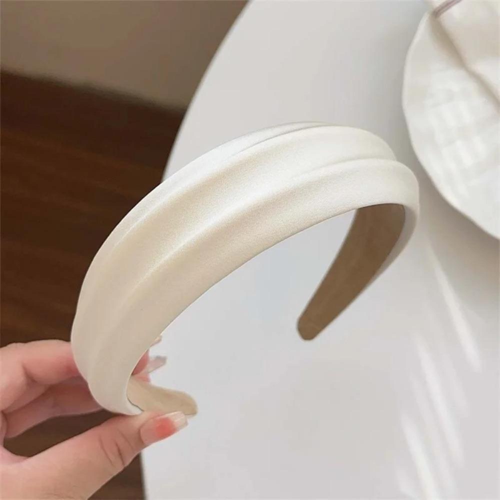 Elegant High Cranium Headbands Satin Cloth Hairbands  Female Daily Party Press Hair Accessories