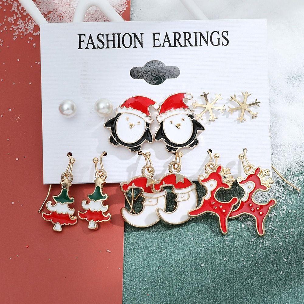 

Alloy Christmas Drop Earrings Punk Gothic Ear Studs New Xmas Tree Earrings Christmas Style 9