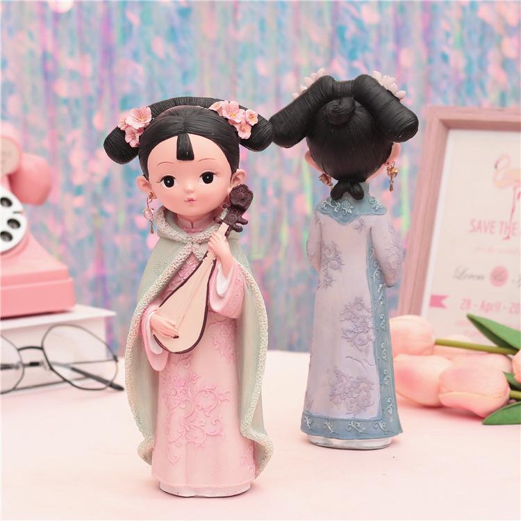 Şarap Dolabı ve Oturma Odası İçin Yaratıcı Retro Prenses Figür Dekorasyonu