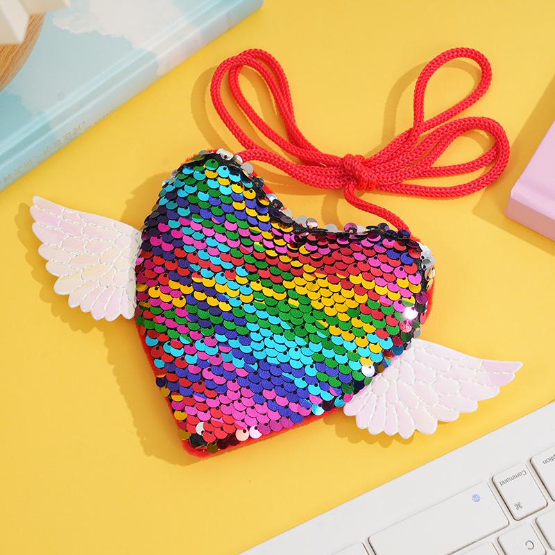 

Sequin Wings Lanyard Crossbody Bag & Coin Purse for Kids
