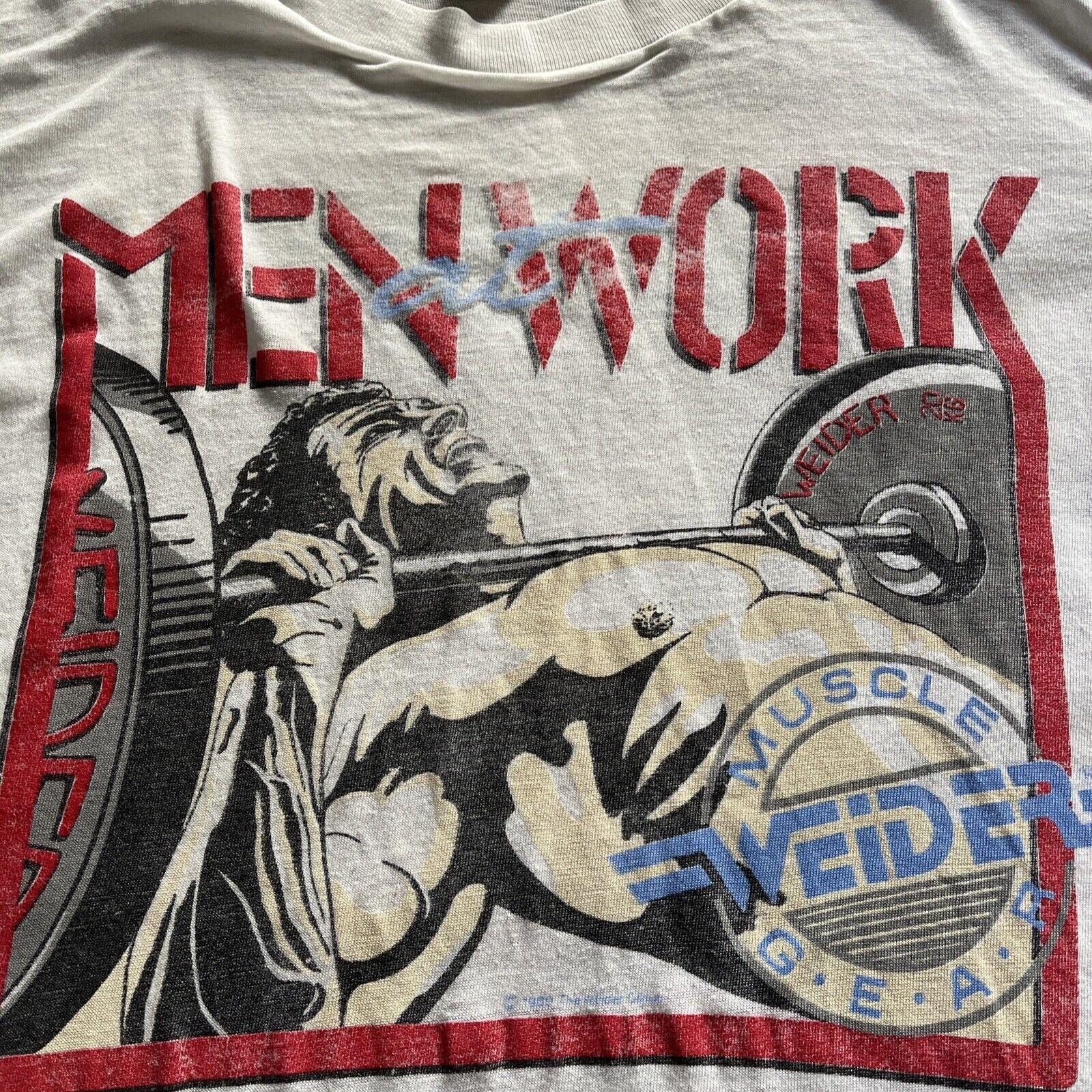 

1989 Style Weider Muscle Gear Men At Work Shirt White Unisex S-5XL EM0658 Unisex T-Shirt XXXXL