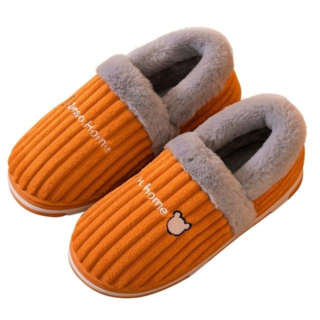 Women Men Couples Home Slippers New Fashion Warm Winter Furry Soft Short Plush Slipper Non Slip Bedroom Slides Indoor Shoes