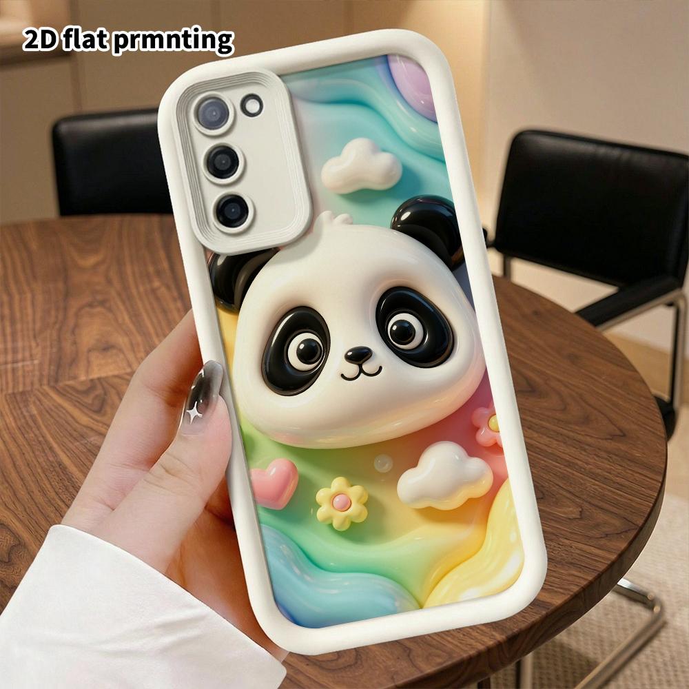 Phone Case: 2D Flat, Suitable for Samsung Galaxy A34 A35 M05 M06 S20 S22 S21 FE Plus 5G, Rainbow Panda Theme, Perfect Christmas and Halloween Holiday