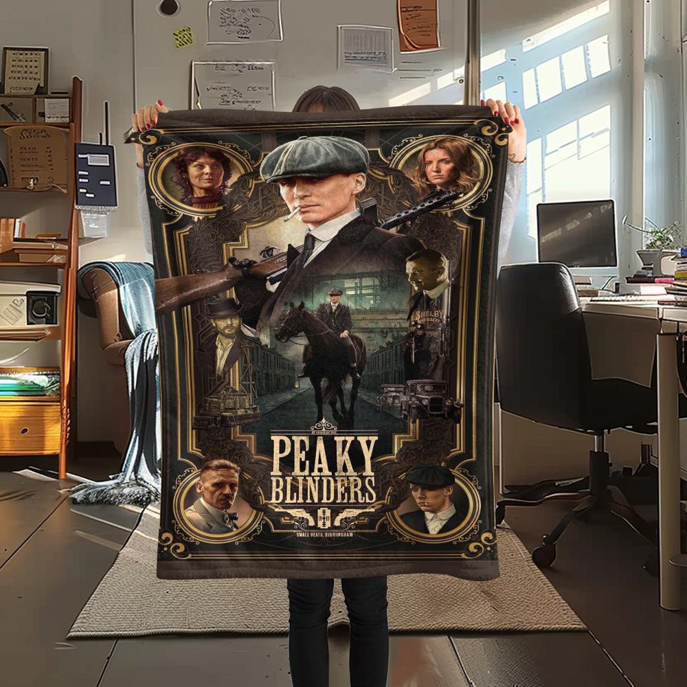 1 Pezzo Coperta in Flanella con Stampa Peaky Blinders, Alta qualità Confortevole per Tutte le Stagioni, Arredamento per la Casa, Calore e Comfort, Perfetta per Regali di Natale