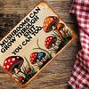 Metal Poster Mushroom Decor, Vintage 2D Sign for Wall, Funny Home Garden Art
